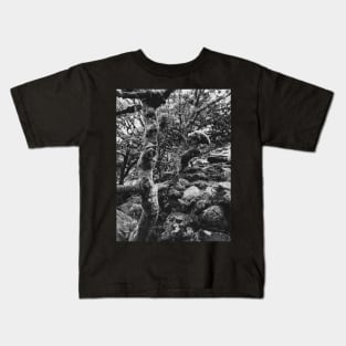 Magic Forest in Black and White Kids T-Shirt